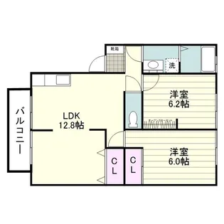 サンビレッジ清和B棟【0202号室】の間取り