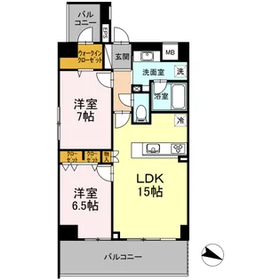 D GRANDE鹿児島中央【7階】の間取り
