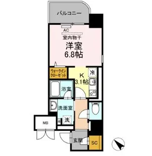 D’ FOREST 甲南【3階】の間取り