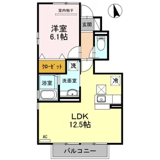 サニーハイツ花棚 B棟【1階】の間取り