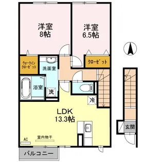 パティオ ルーチェ A棟【2階】の間取り