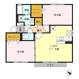 チェリーヒル香月【1階】の間取り
