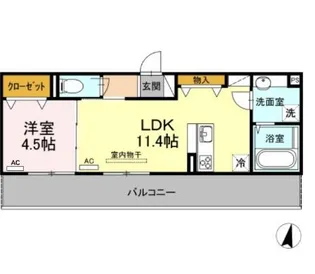 プレリエ モンテ唐湊【3階】の間取り