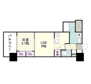 RJRプレシア鹿児島駅前【0704号室】の間取り