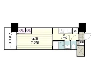 RJRプレシア鹿児島駅前【0707号室】の間取り