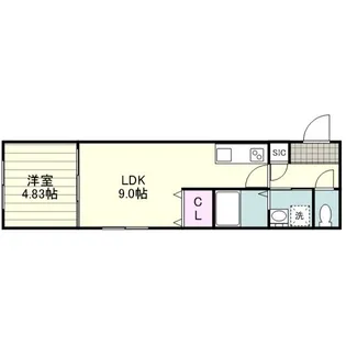 スマートスクエア南郡元【0105号室】の間取り