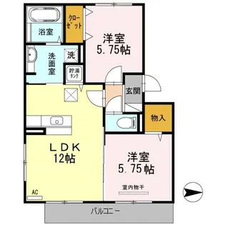 フレア谷山中央【1階】の間取り