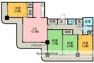 ストークマンション鹿児島【1601号室】の間取り