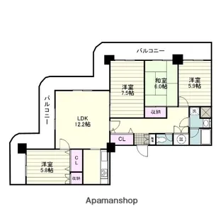 ストークマンション鹿児島【17階】の間取り