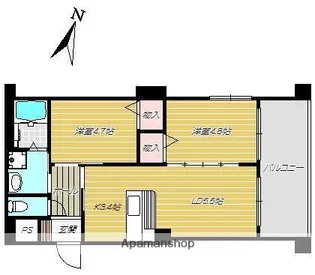 ハーバービュー南洲公園【2階】の間取り