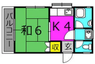 サンライズコーポ【103号室】の間取り