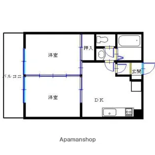 エクステンド上竜尾【205号室】の間取り