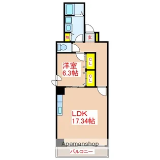 CASAGRAN鹿児島【7階】の間取り