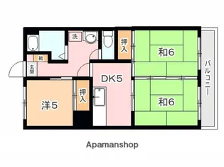 中洲福永ビル【607号室】の間取り
