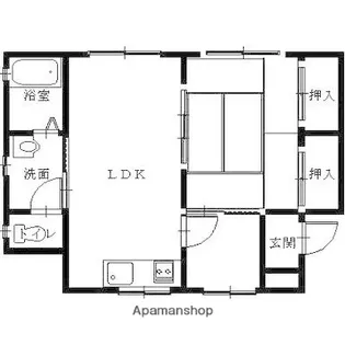 ディアス薬師【102号室】の間取り