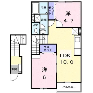 グレートガーデン・藤崎Ⅲ【2階】の間取り