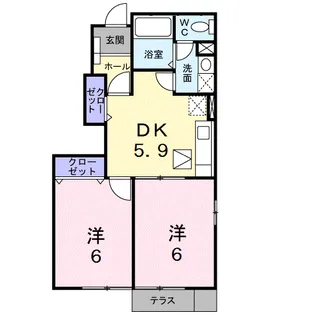 リバーロードYⅡ【1階】の間取り