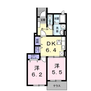 プランタンB【1階】の間取り