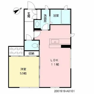 レフィアントすずや【102号室】の間取り