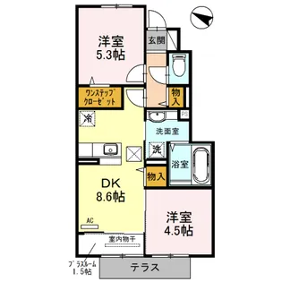 ウエスタンココペリ【102号室】の間取り