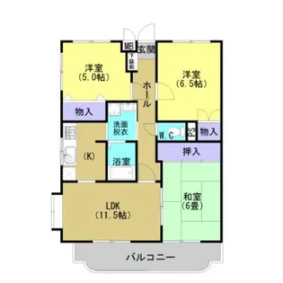 サンリッチ吉野【3階】の間取り
