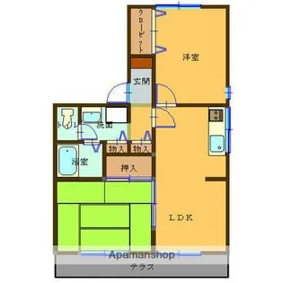 ハイカムール梅ヶ渕【101号室】の間取り