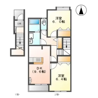 メゾンコンフォース 将【202号室】の間取り