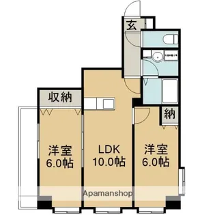 エルシオン平之町【403号室】の間取り