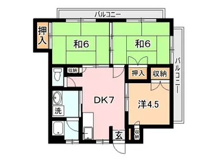メゾンドブランシュ鴨池【3階】の間取り