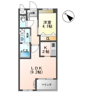 イーストヒル【202号室】の間取り
