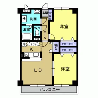 ファインビュー東台【302号室】の間取り