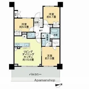 ザ・パークハウス鹿児島中央タワー【903号室】の間取り