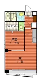 クレール新屋敷【4階】の間取り