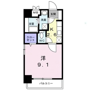 1Kの間取り画像