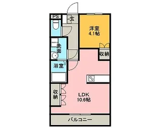 アクア【202号室】の間取り