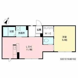 ディアスとも B棟【102号室】の間取り