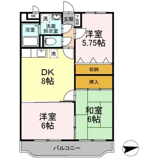 サンローゼ三島【2階】の間取り