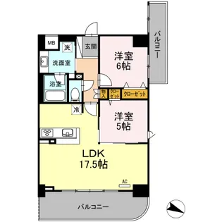 D GRANDE鹿児島中央【4階】の間取り