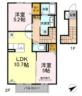 クリエイティブ B棟【2階】の間取り
