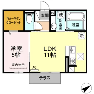 ムーンラヴァース【1階】の間取り