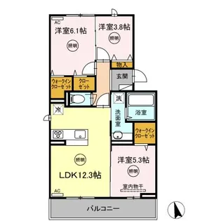 AZLIE(アズリエ)【2階】の間取り