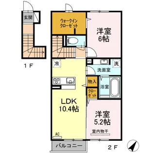 ルクシード【202号室】の間取り