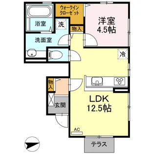 アイビュー日の出【1階】の間取り