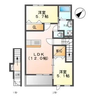 コリーヌ・ヴァンベール【2階】の間取り