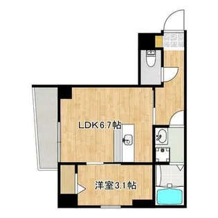 ソレイル鴨池【201号室】の間取り