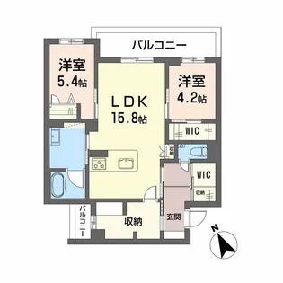 WITHPLUS天保山公園【2階】の間取り