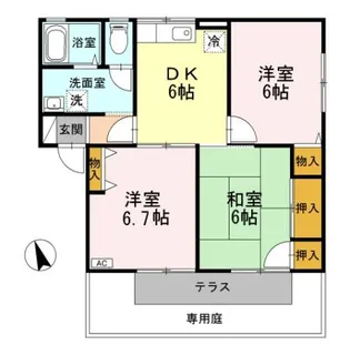 グランディールU A棟【1階】の間取り
