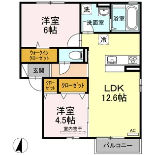 ECLAT (エクラ) B棟【2階】の間取り