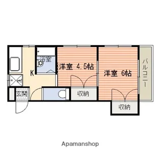 草牟田ハイツ【3階】の間取り