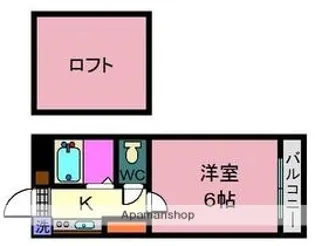 アップルハウス紫原Ⅰ【102号室】の間取り